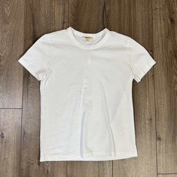 Madewell Cotton Perfect Crewneck Tee Sz 2XS White Short Sleeve Pullover Stretch - Picture 5 of 9